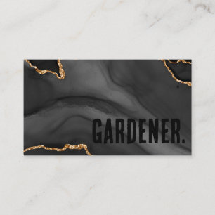 Premier Black en Gold Glitter Agate Minimalist Visitekaartje