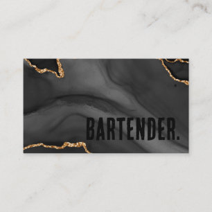 Premier Black en Gold Glitter Agate Minimalist Visitekaartje