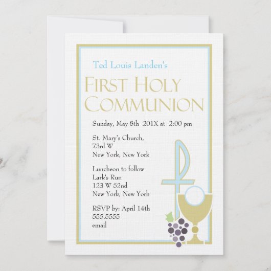 Premier bleu moderne des invitations | de (Devant)