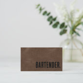 Premier Brown Faux Leather Bartender Visitekaartje (Staand voorkant)