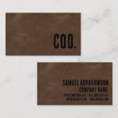 Premier Brown Faux Leather COO Visitekaartje (Voorkant / Achterkant)