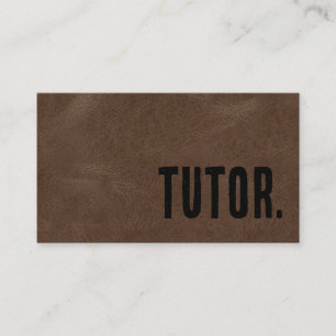 Premier Bruine Nep Leer Tutor Visitekaartje