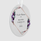 Premier cadre géométrique floral violet de Noël (devant)