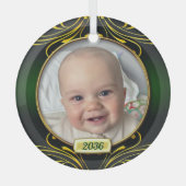 Premier cadre photo de Noël de bébé Ornement en ve (Recto)