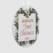 Premier Carré de Noël de bébé jolie couronne photo (devant)