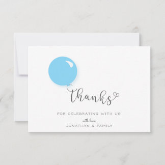 Premier Carte de remerciements Bleu Bleu d'anniver