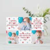 Premier carte de remerciements d'anniversaire (Debout devant)