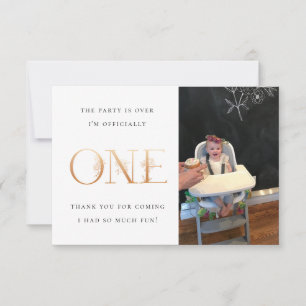 Premier carte de remerciements d'anniversaire