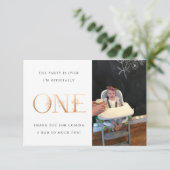 Premier carte de remerciements d'anniversaire (Debout devant)