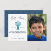 Premier carte de remerciements de communion, (Devant / Derrière)