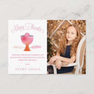 Premier carte de remerciements de communion,