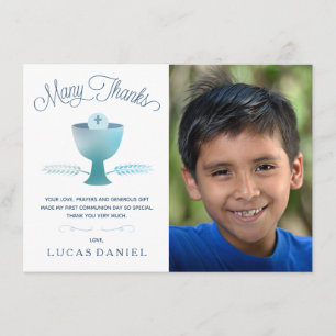 Premier carte de remerciements de sainte communion