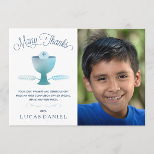 Premier carte de remerciements de sainte communion