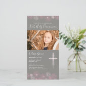 Premier Carte photo de Communion Invitation - Fill (Debout devant)