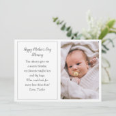 Premier Carte photo de la fête des mères de bébé (Debout devant)