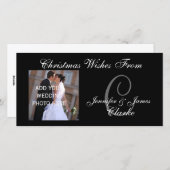 Premier carte photo de monogramme de Noël de (Devant / Derrière)