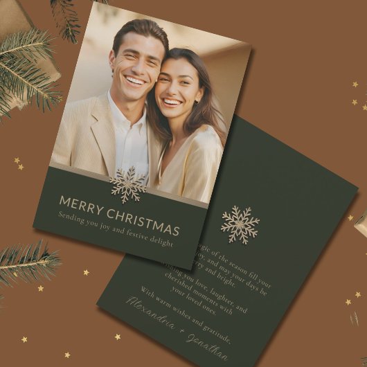 Premier Carte photo de Noël d'Elegant Couple