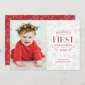 Premier Carte photo de Noël du bébé (Devant / Derrière)