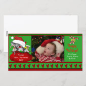 Premier carte photo de Noël du bébé (Devant / Derrière)