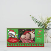 Premier carte photo de Noël du bébé (Debout devant)