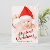 Premier Carte photo de Noël du bébé (Debout devant)