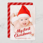 Premier Carte photo de Noël du bébé (Devant / Derrière)