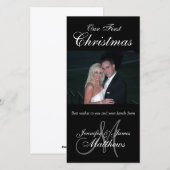 Premier Carte photo de Noël photo Monogramme noir (Devant / Derrière)