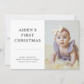 Premier Carte photo de Noël simple et moderne pour (Devant)