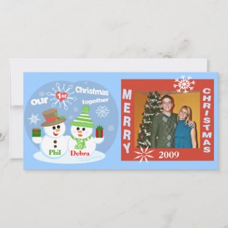 Premier Carte photo de Noël Snowmen Couples