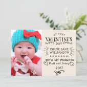 Premier Carte photo de Saint Valentin pour bébé (Debout devant)
