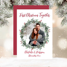 Premier Carte photo du couple de Noël