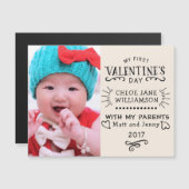 Premier Carte photo magnétique Valentin pour bébé (Devant / Derrière)