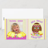 Premier Carte photo personnalisé de Pâques pour bé (Devant / Derrière)