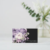Premier Cartes de visite floraux violets noirs (Debout devant)