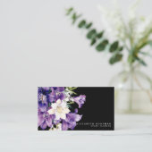 Premier Cartes de visite floraux violets noirs (Debout devant)
