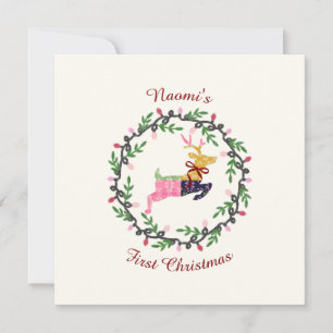 Premier cerf de Noël avec carte personnalisable de