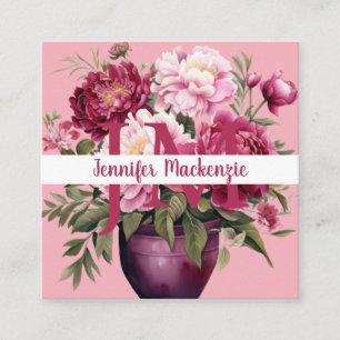 Premier Chic Helderroze Bloemen Visitekaartje