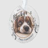 Premier chiot Noël Bois de feuillage Nom du chien  (devant)