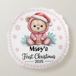 Premier Coussin rond de Noël 2025 pour bébé - Pers