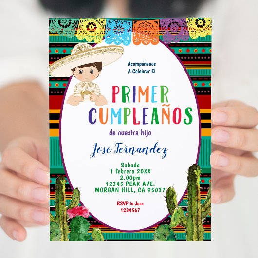 PREMIER CUMPLEANOS, Invitation Anniversaire Uno Fi