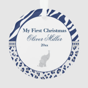 Premier éléphant nouveau-né de bleu d'ornement 