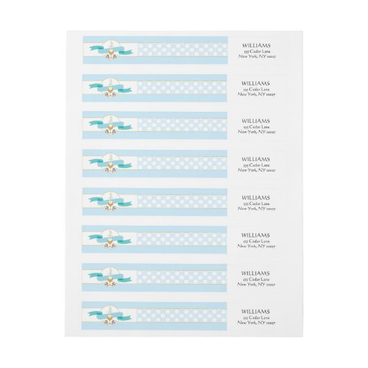 Premier étiquette de adresse de communion - bleu (Feuille)
