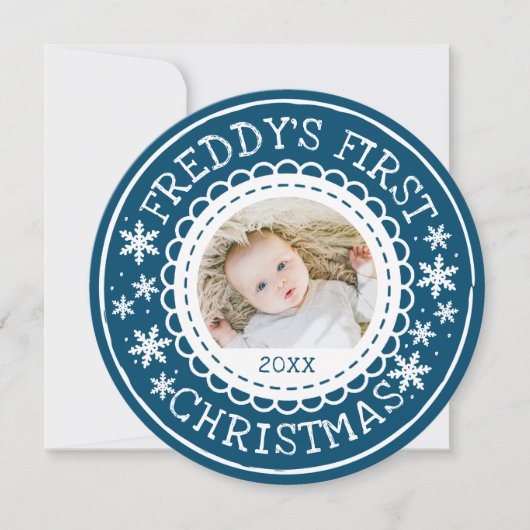 Premier Faire-part de naissance de Noël du bébé (Devant)