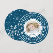 Premier Faire-part de naissance de Noël du bébé (Devant / Derrière)