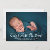 Premier faire-part de naissance de Noël du bébé (Devant)