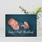 Premier faire-part de naissance de Noël du bébé (Debout devant)