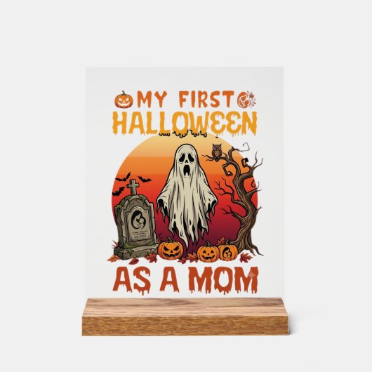 Premier Fantôme de Maman Halloween Pierre Tombale (Recto)
