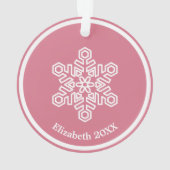 Premier flocon de neige de Noël du bébé rose (dos)