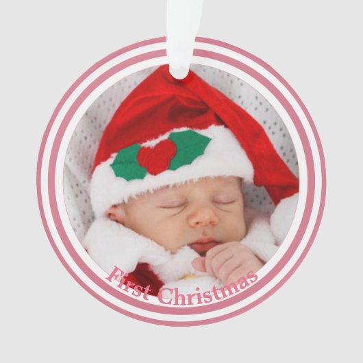 Premier flocon de neige de Noël du bébé rose (devant)