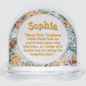 Premier Gingpain de Noël Photo Globe de neige (Arrière)